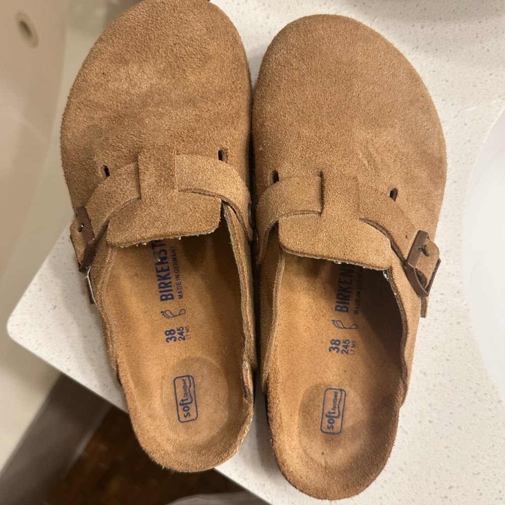 Birkenstock Suede Clogs in Brown